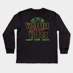 The Wayne Workout Gym Cabot Cove Maine Kids Long Sleeve T-Shirt